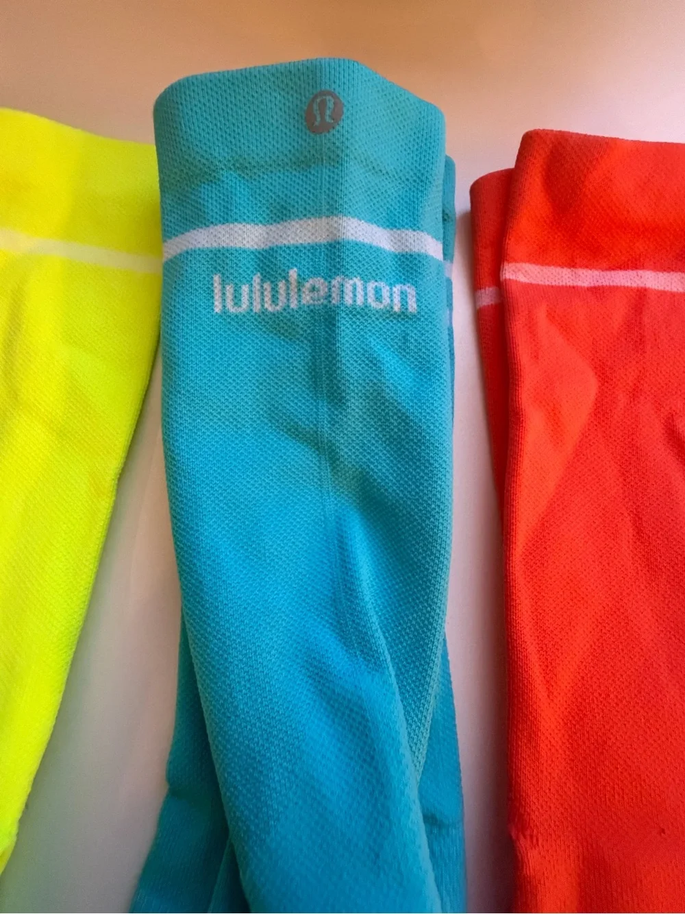 lululemon athletics Power Stride 3 Pack Neon Socks- NWOT